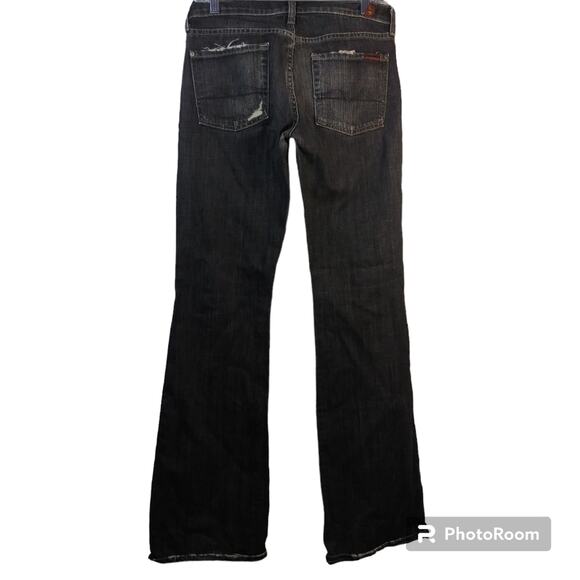 7 For All Mankind Black Flare Jeans - Picture 2 of 10